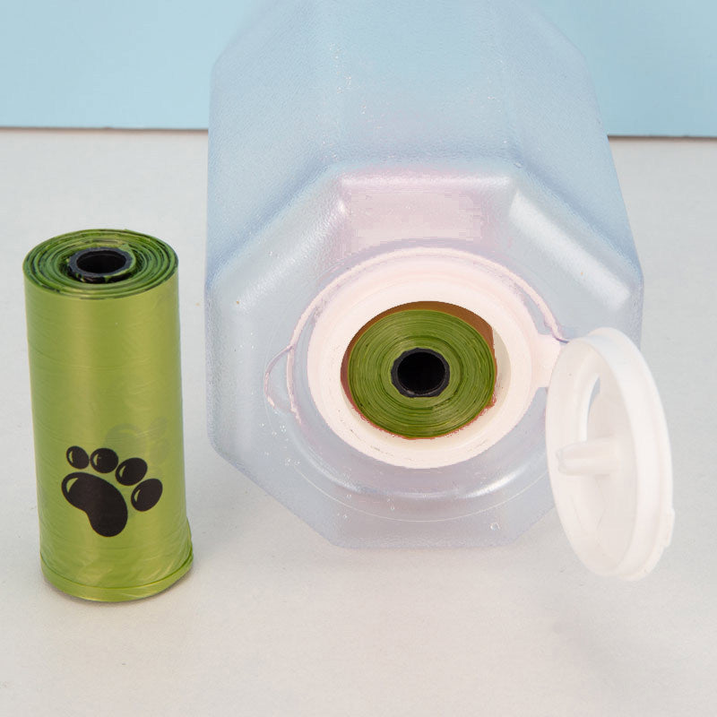 Leak-Proof Pet Water Bottle with Food & Poop Bag Dispenser