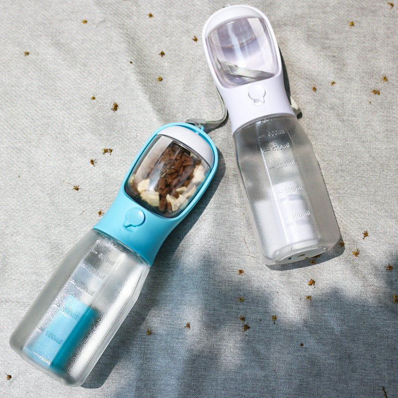 Leak-Proof Pet Water Bottle with Food & Poop Bag Dispenser